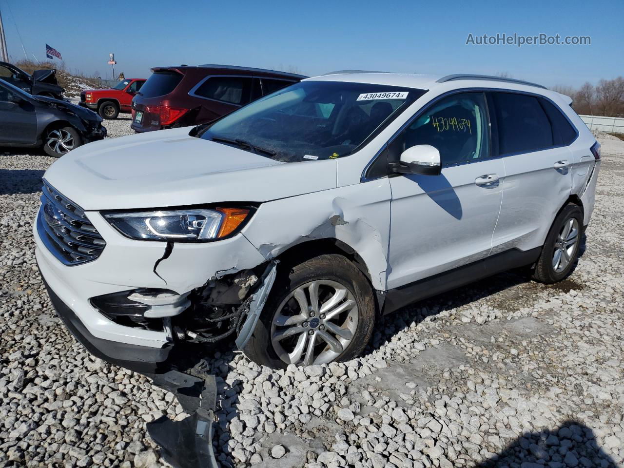 2020 Ford Edge Sel Белый vin: 2FMPK4J90LBA29123