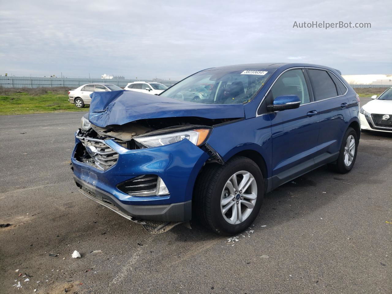 2020 Ford Edge Sel Синий vin: 2FMPK4J90LBA48965