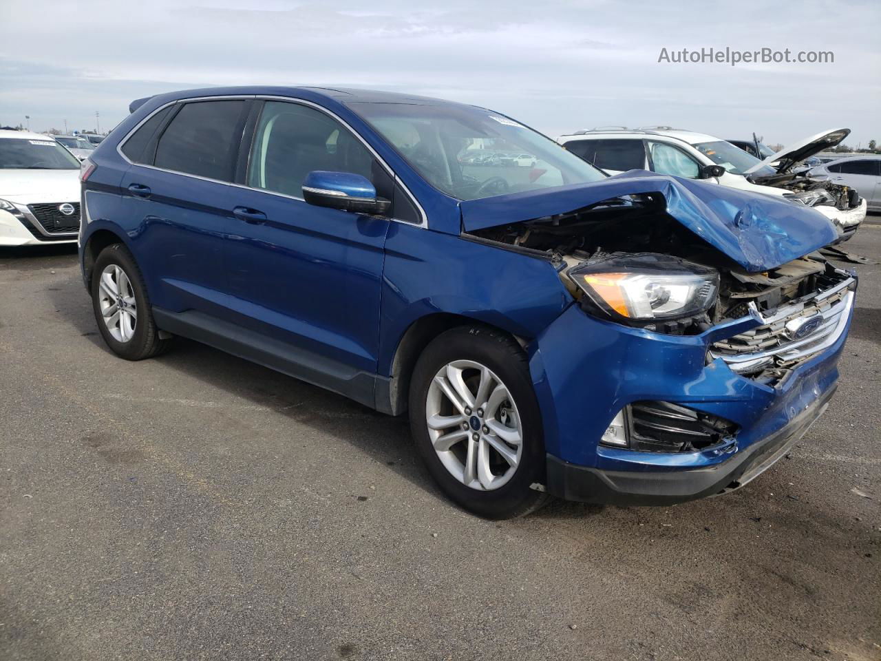 2020 Ford Edge Sel Синий vin: 2FMPK4J90LBA48965