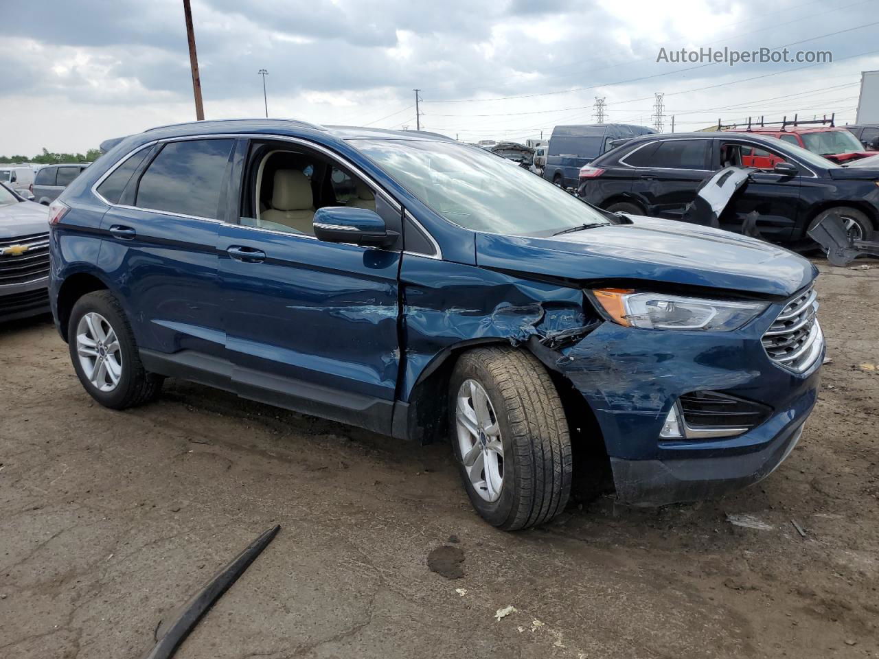 2020 Ford Edge Sel Blue vin: 2FMPK4J90LBB37158