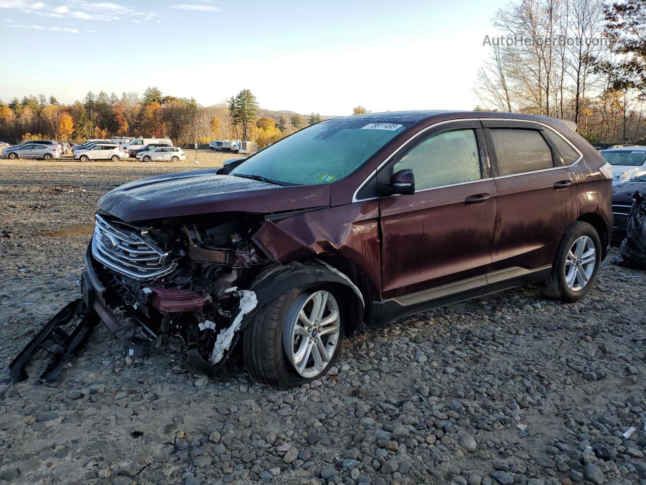 2020 Ford Edge Sel Maroon vin: 2FMPK4J90LBB51951