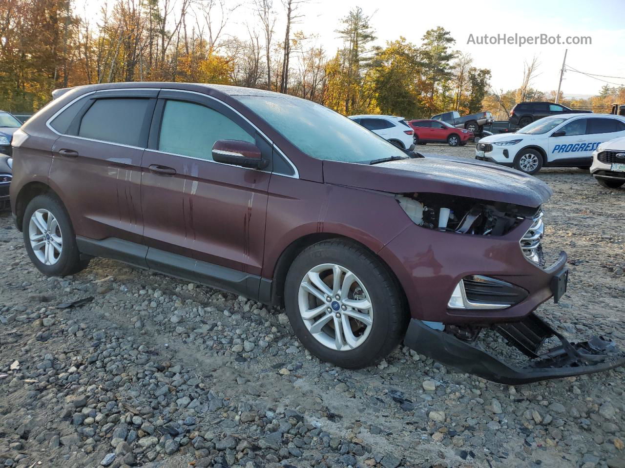 2020 Ford Edge Sel Maroon vin: 2FMPK4J90LBB51951