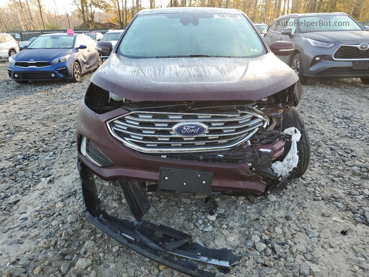 2020 Ford Edge Sel Maroon vin: 2FMPK4J90LBB51951