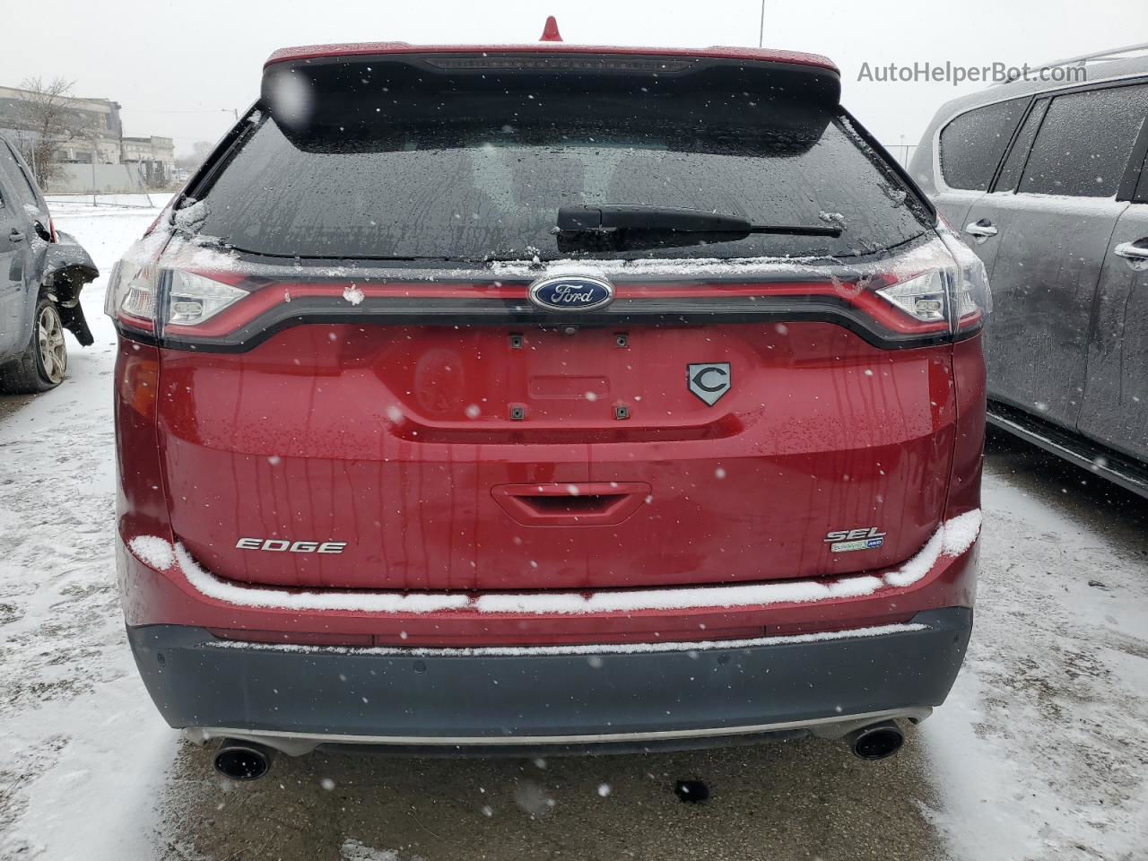 2016 Ford Edge Sel Red vin: 2FMPK4J91GBB30855