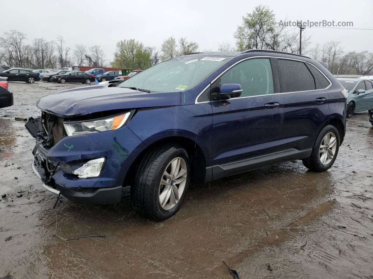 2016 Ford Edge Sel Синий vin: 2FMPK4J91GBB55223