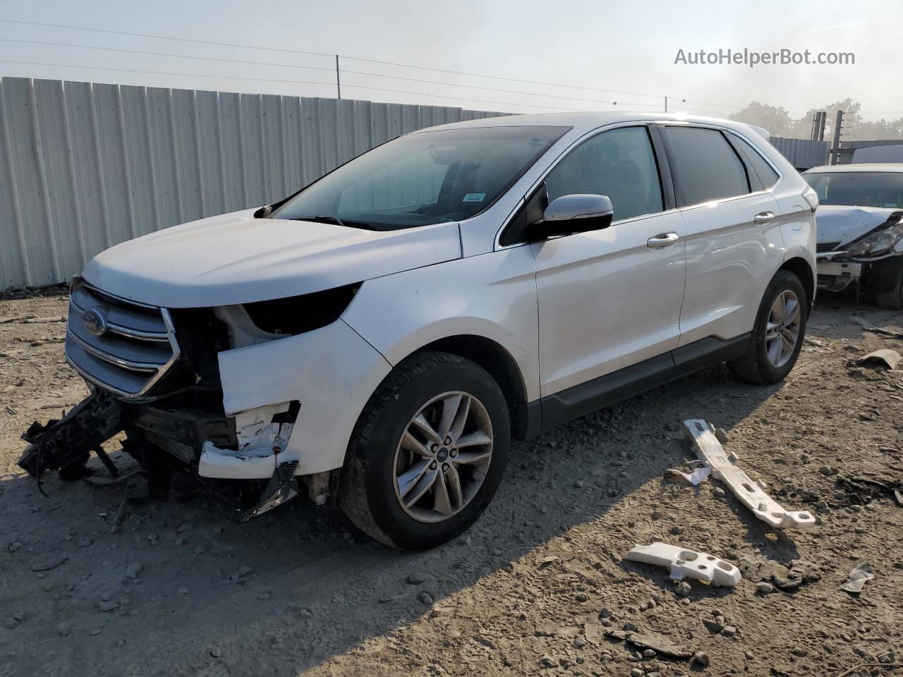 2017 Ford Edge Sel White vin: 2FMPK4J91HBB67146