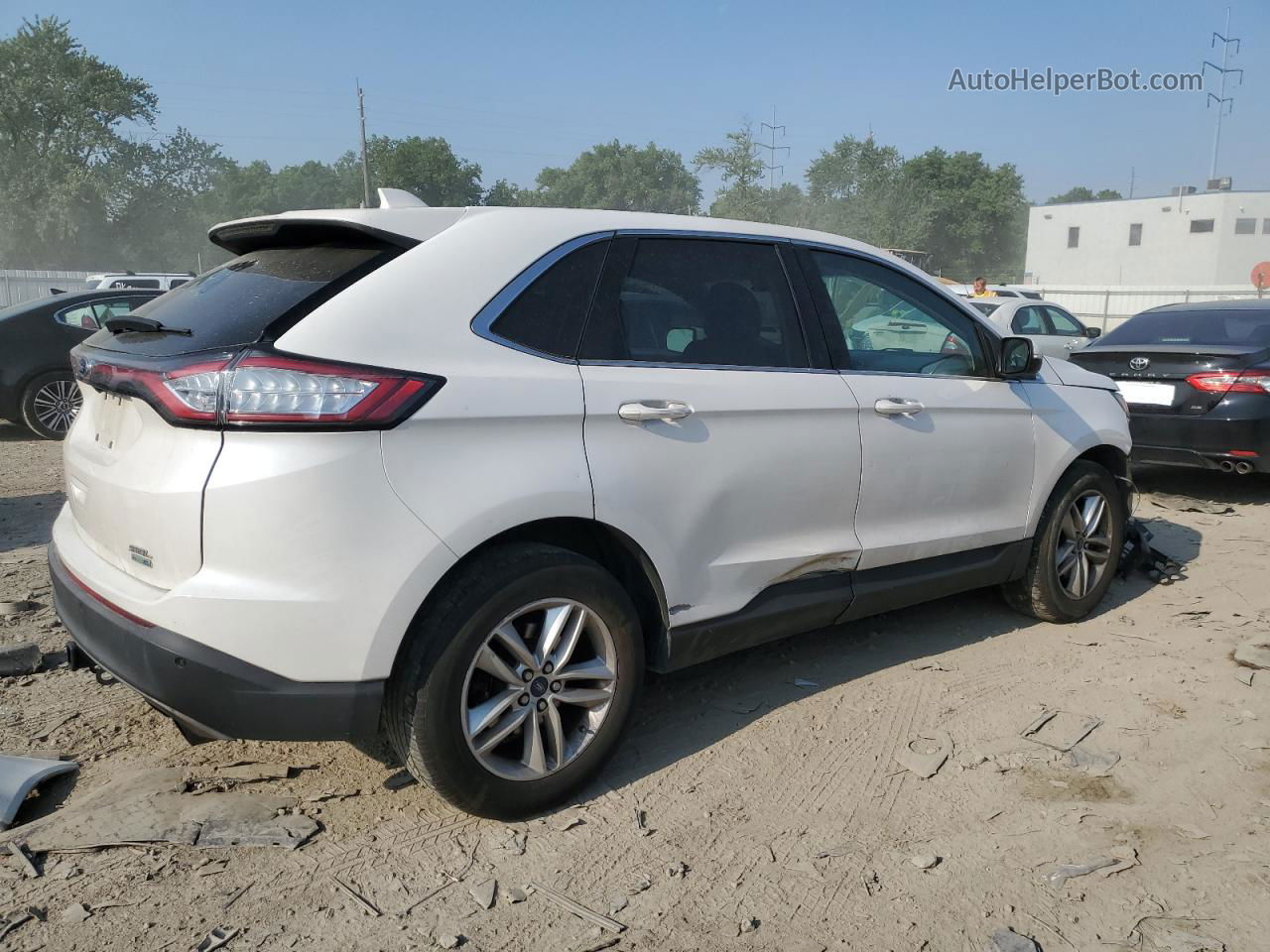 2017 Ford Edge Sel White vin: 2FMPK4J91HBB67146