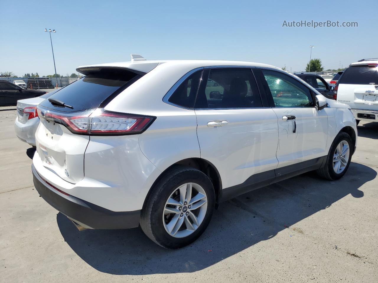 2018 Ford Edge Sel White vin: 2FMPK4J91JBC02693