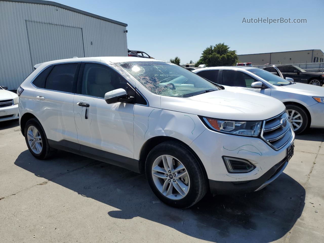 2018 Ford Edge Sel White vin: 2FMPK4J91JBC02693