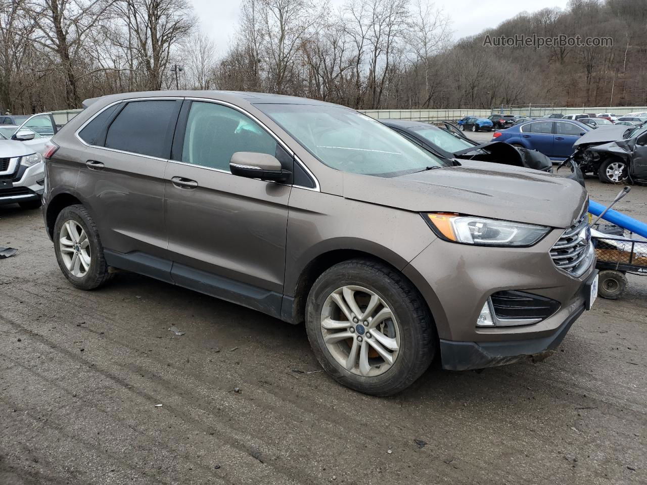 2019 Ford Edge Sel Gray vin: 2FMPK4J91KBB24837