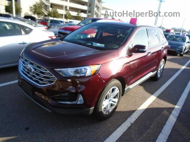 2019 Ford Edge Sel Maroon vin: 2FMPK4J91KBC17311