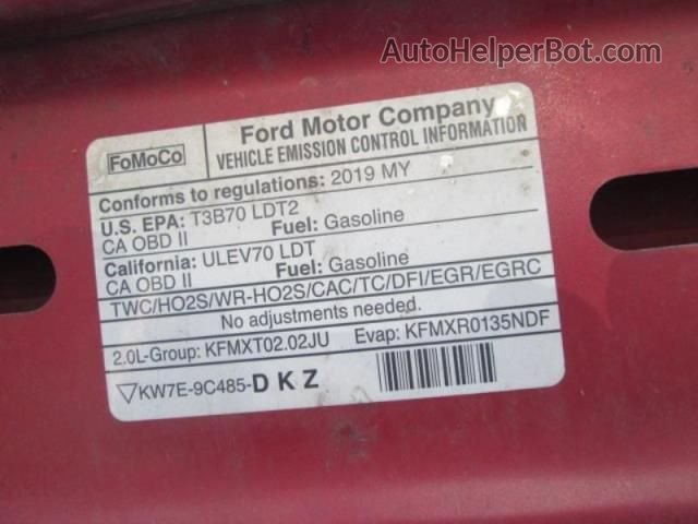 2019 Ford Edge Sel Red vin: 2FMPK4J91KBC60126