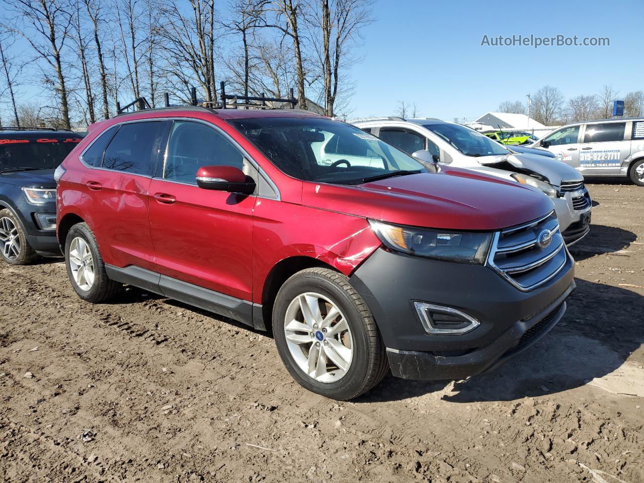 2016 Ford Edge Sel Red vin: 2FMPK4J92GBC54486