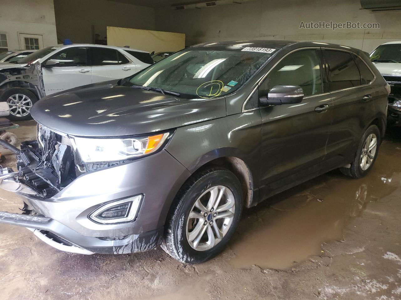 2017 Ford Edge Sel Gray vin: 2FMPK4J92HBC48396