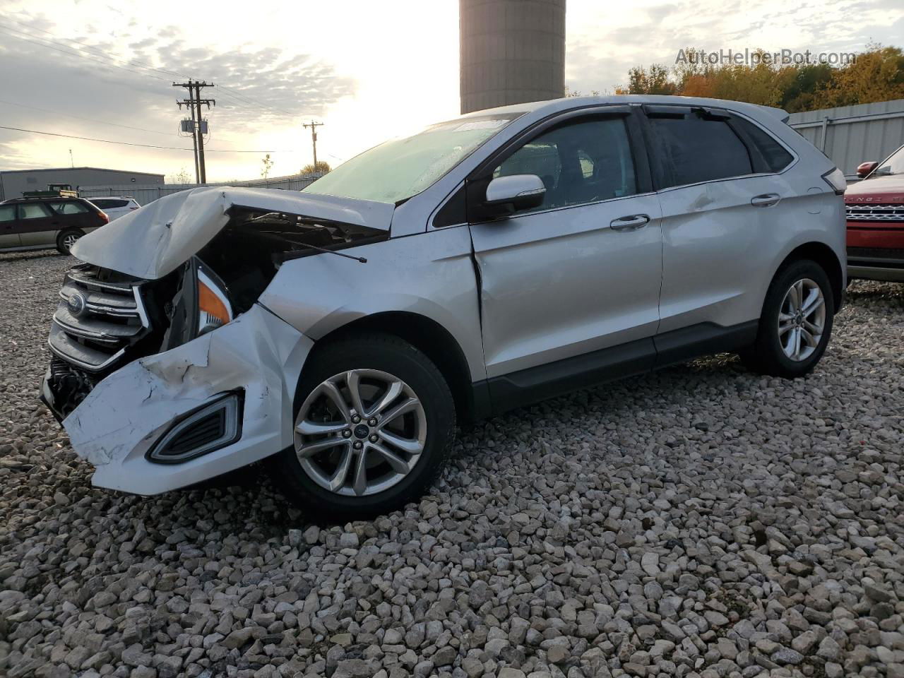 2018 Ford Edge Sel Silver vin: 2FMPK4J92JBC46556