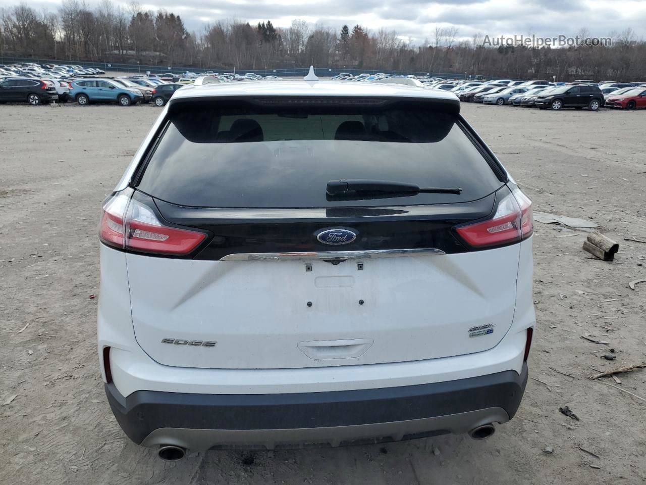 2019 Ford Edge Sel White vin: 2FMPK4J92KBB33871