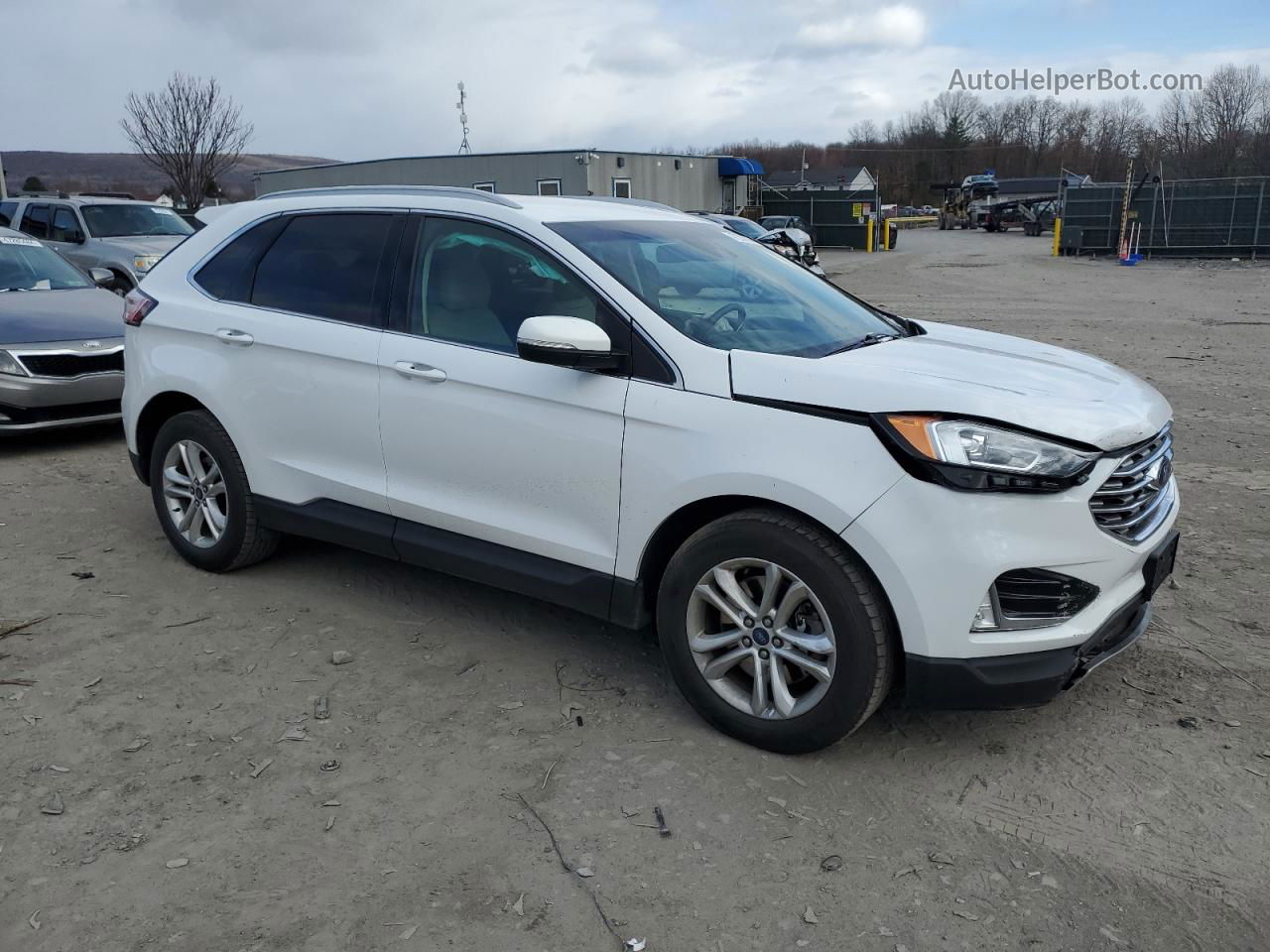 2019 Ford Edge Sel White vin: 2FMPK4J92KBB33871