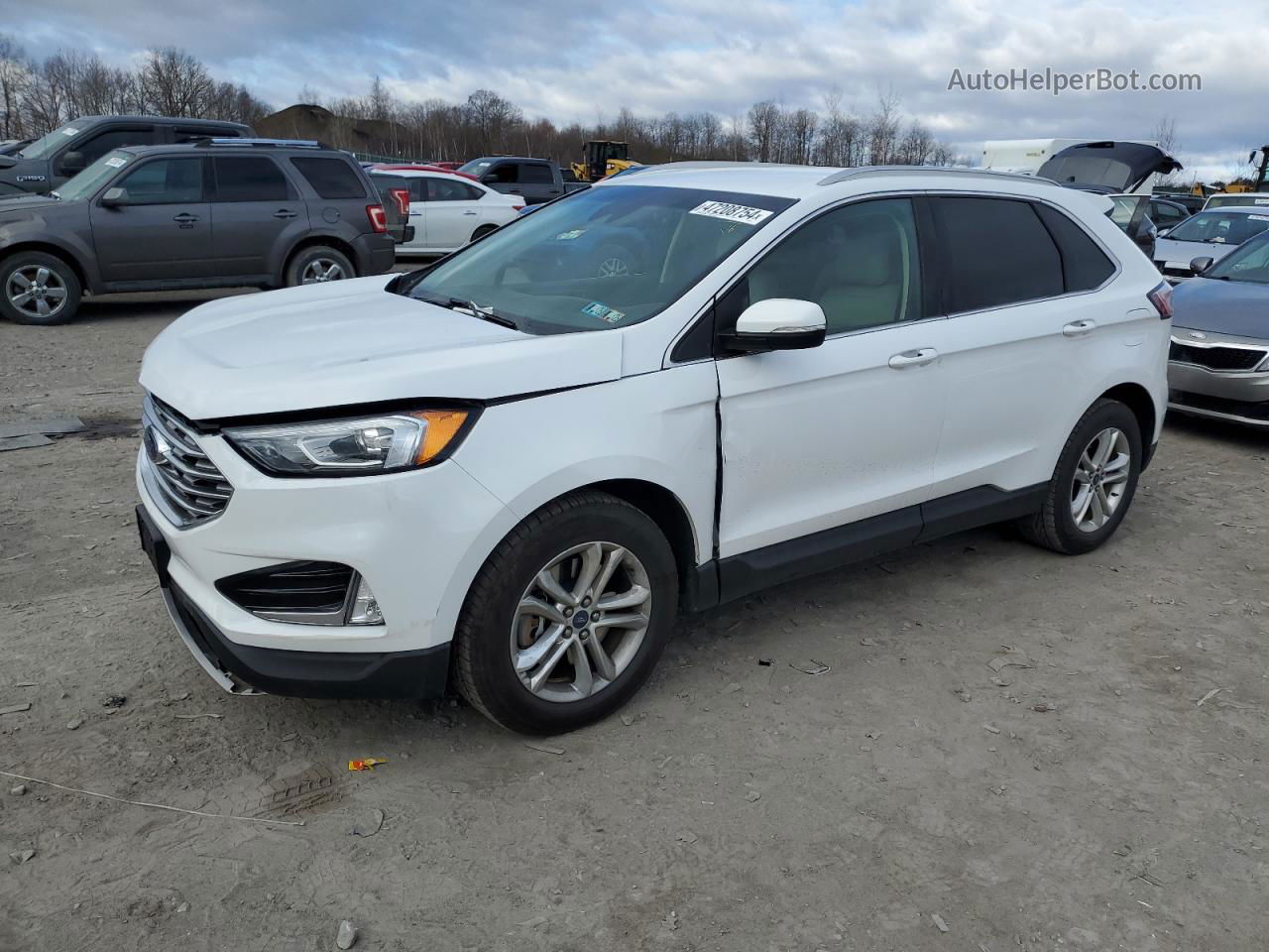 2019 Ford Edge Sel White vin: 2FMPK4J92KBB33871