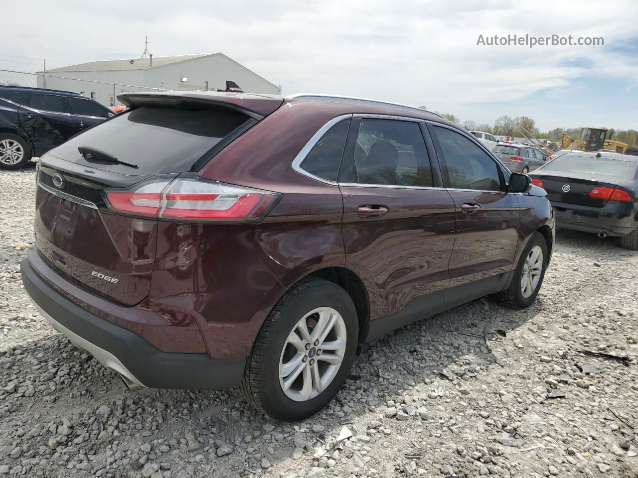 2019 Ford Edge Sel Темно-бордовый vin: 2FMPK4J92KBC67165