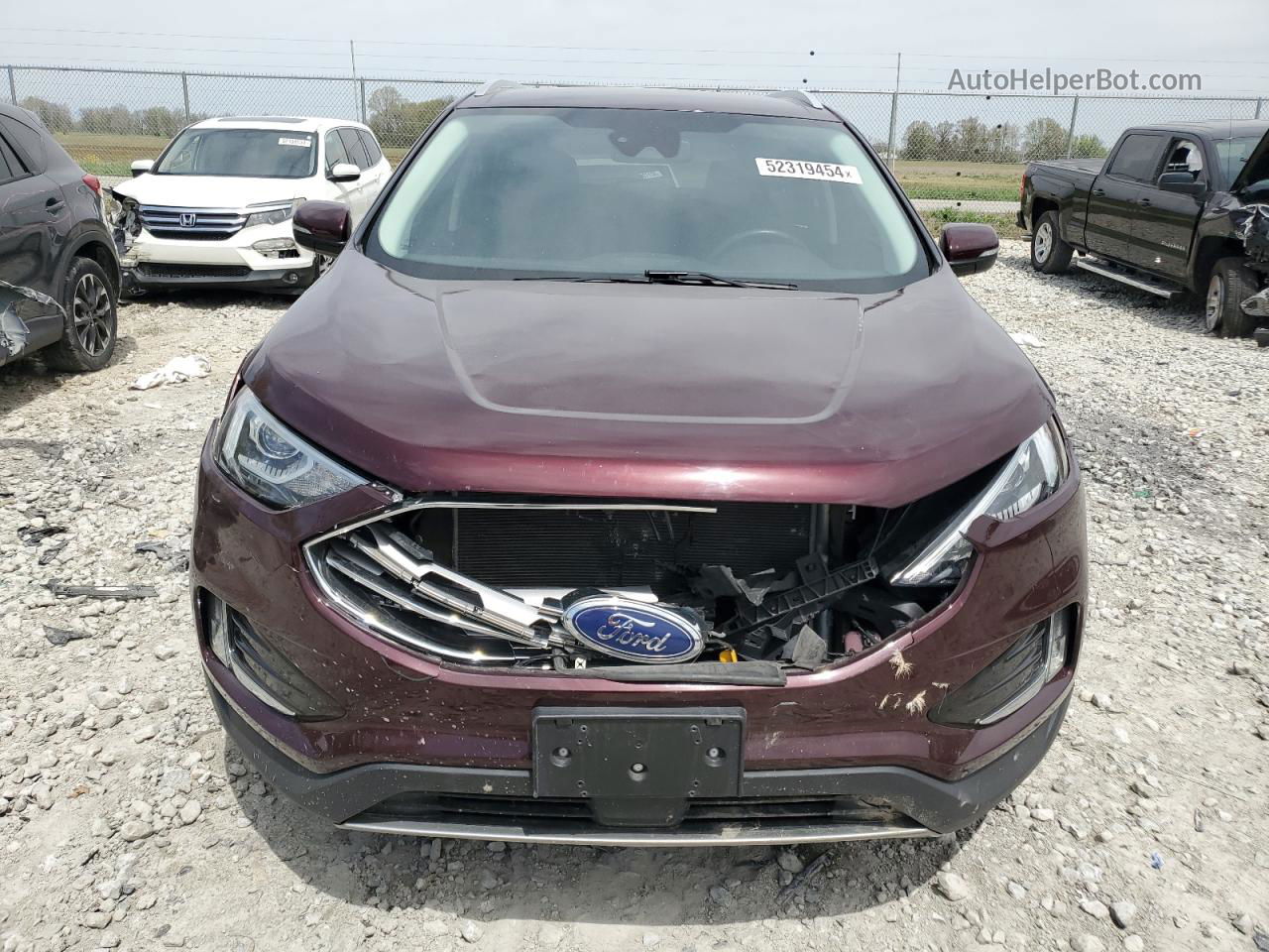 2019 Ford Edge Sel Темно-бордовый vin: 2FMPK4J92KBC67165