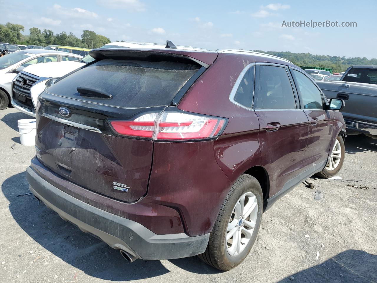 2020 Ford Edge Sel Бордовый vin: 2FMPK4J92LBB40370