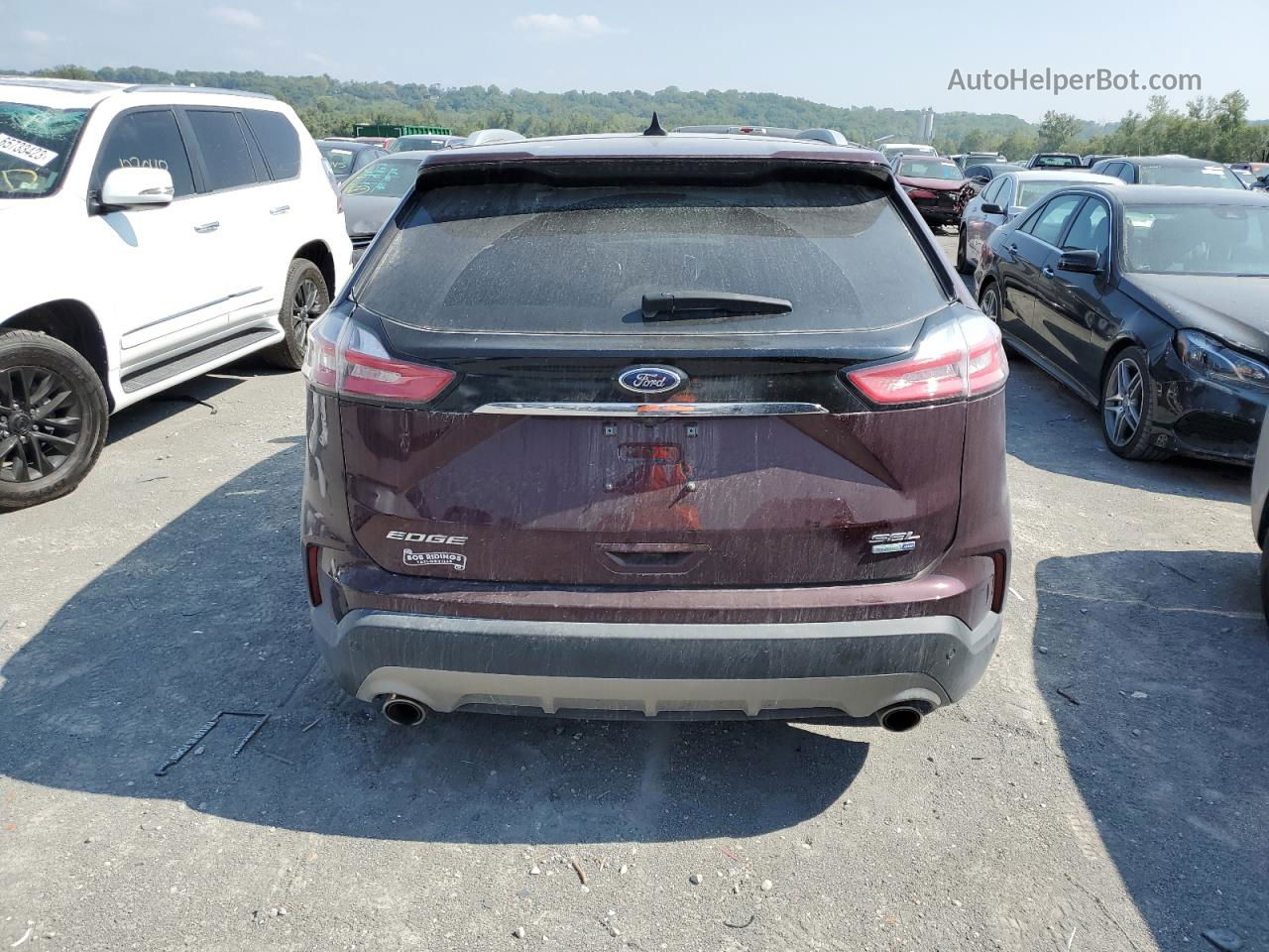 2020 Ford Edge Sel Бордовый vin: 2FMPK4J92LBB40370