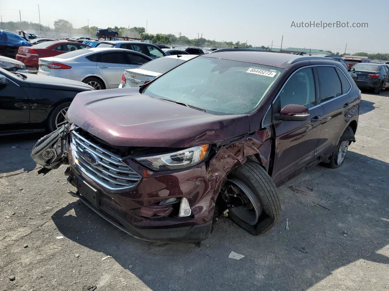 2020 Ford Edge Sel Burgundy vin: 2FMPK4J92LBB40370