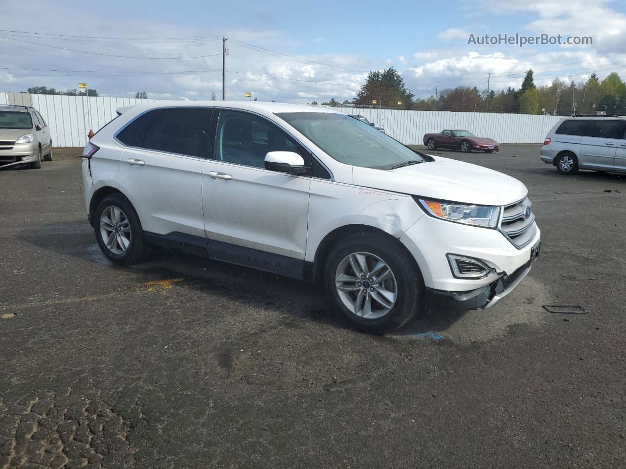 2016 Ford Edge Sel White vin: 2FMPK4J93GBB18285