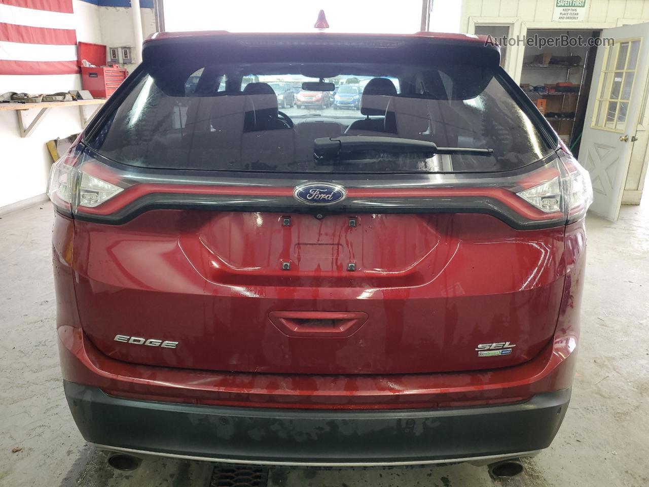 2016 Ford Edge Sel Red vin: 2FMPK4J93GBC17852