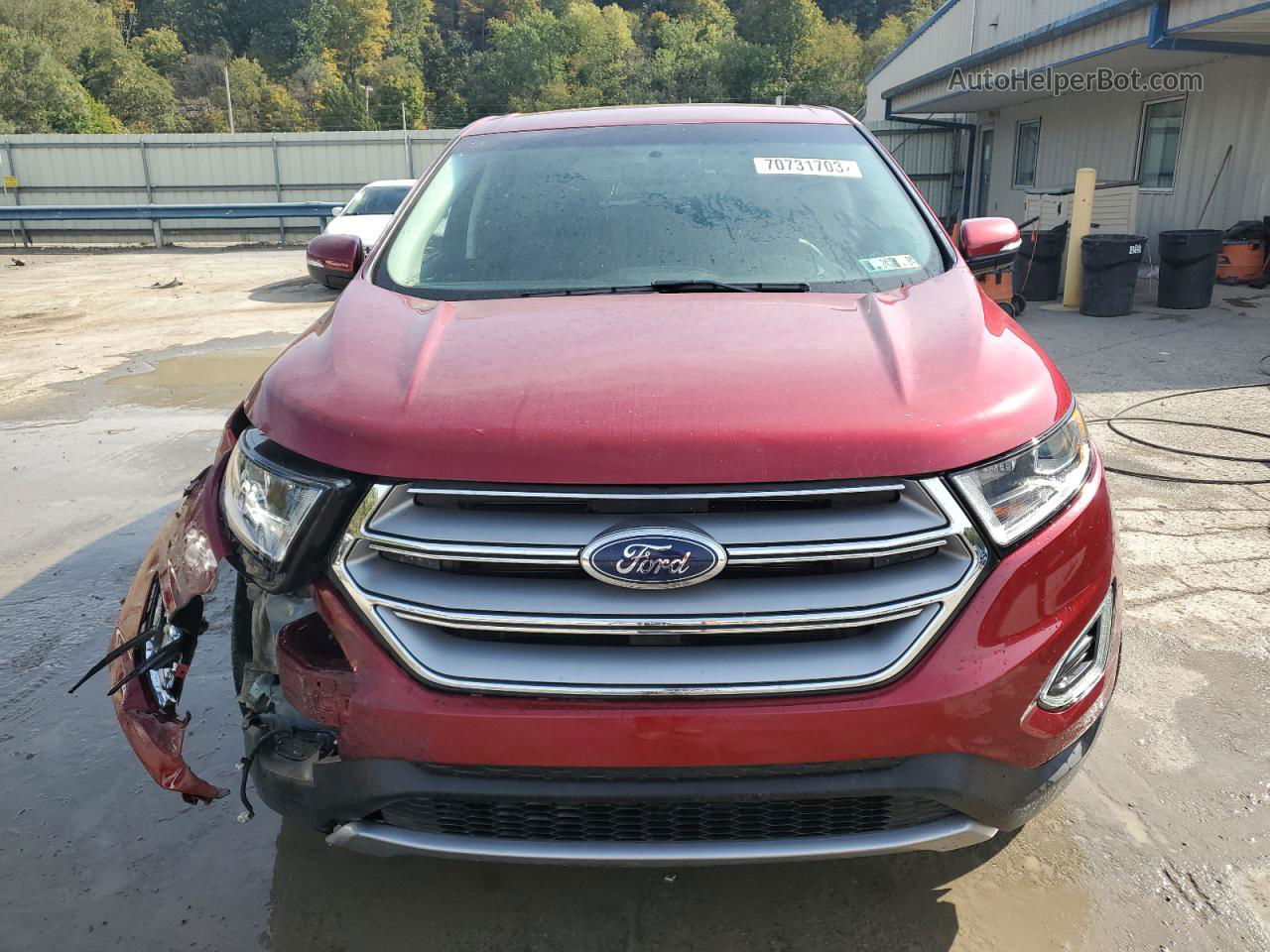 2017 Ford Edge Sel Burgundy vin: 2FMPK4J93HBB96230