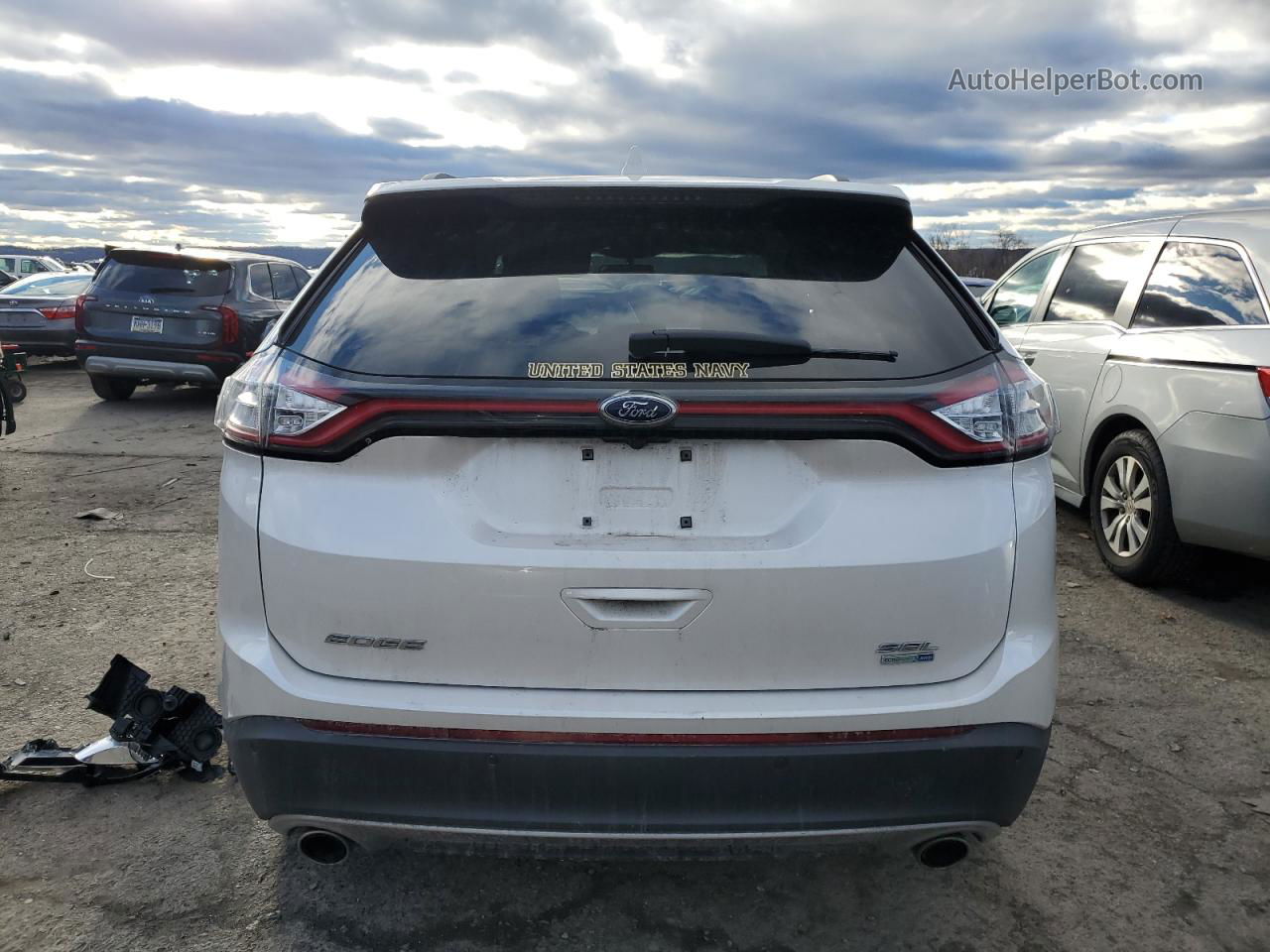 2018 Ford Edge Sel White vin: 2FMPK4J93JBC04459