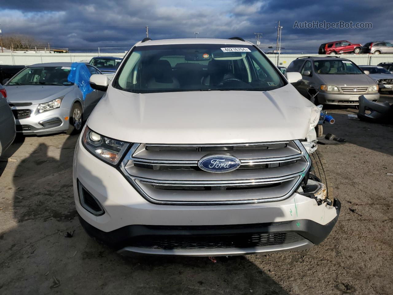 2018 Ford Edge Sel White vin: 2FMPK4J93JBC04459