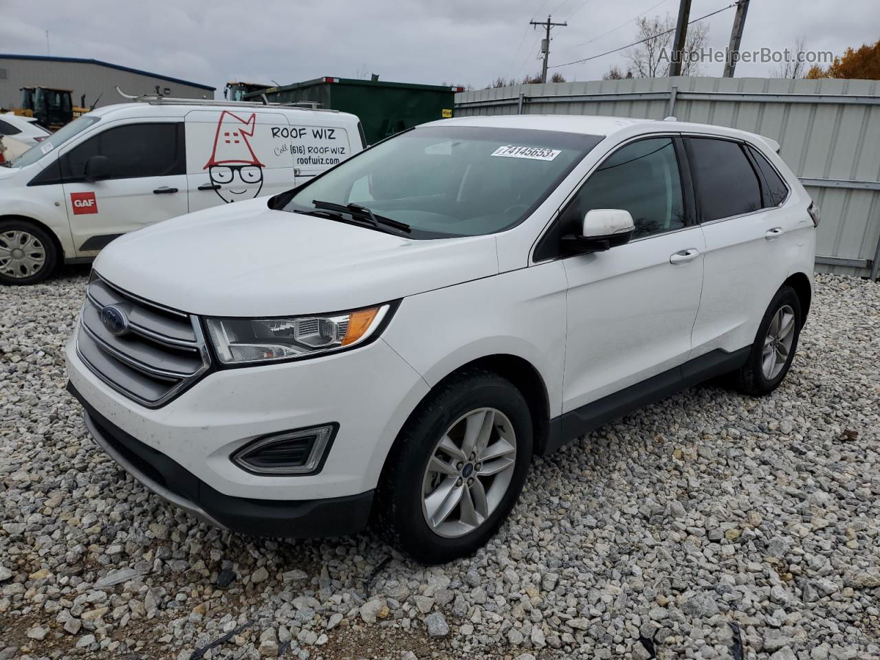 2018 Ford Edge Sel White vin: 2FMPK4J93JBC11587