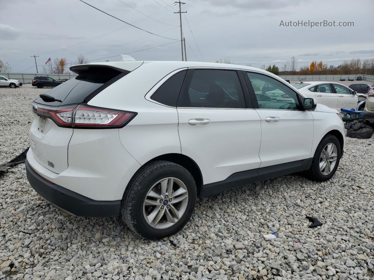 2018 Ford Edge Sel White vin: 2FMPK4J93JBC11587