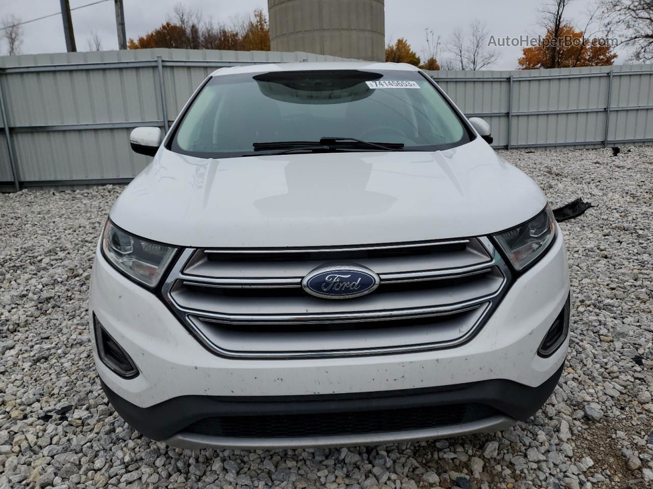 2018 Ford Edge Sel White vin: 2FMPK4J93JBC11587