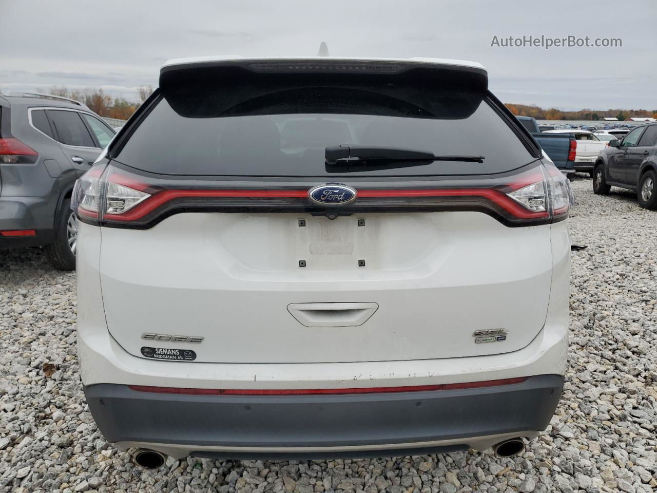 2018 Ford Edge Sel White vin: 2FMPK4J93JBC11587