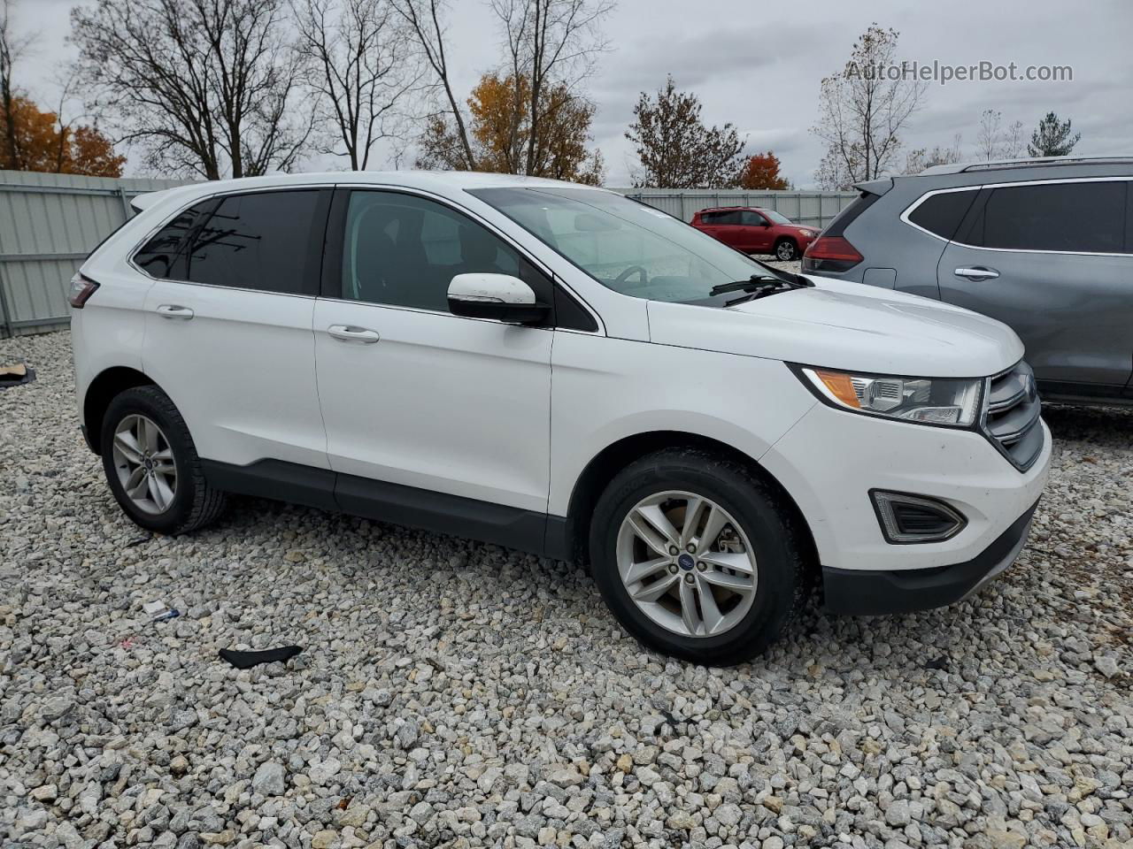 2018 Ford Edge Sel White vin: 2FMPK4J93JBC11587