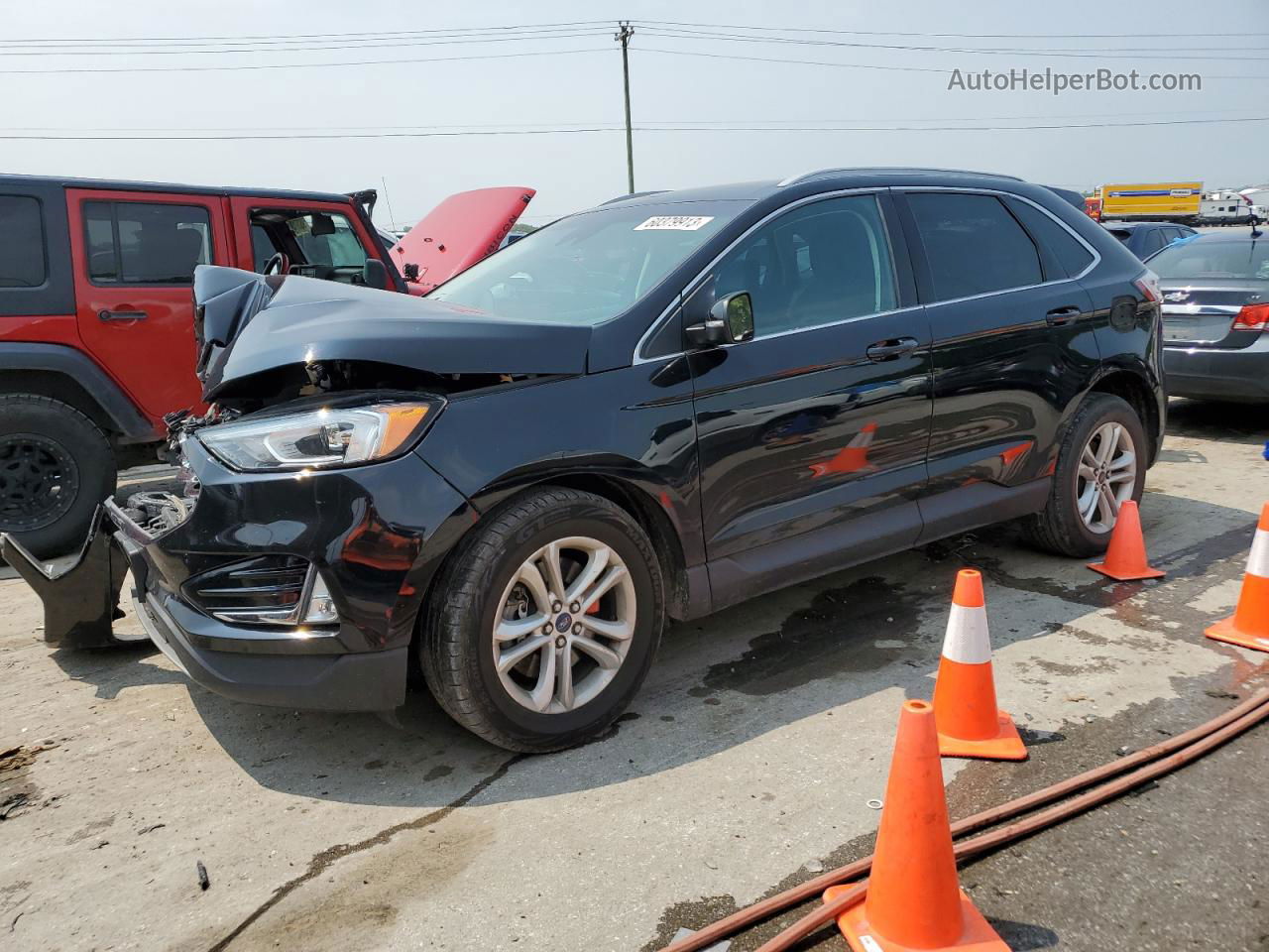 2020 Ford Edge Sel Черный vin: 2FMPK4J93LBA71219