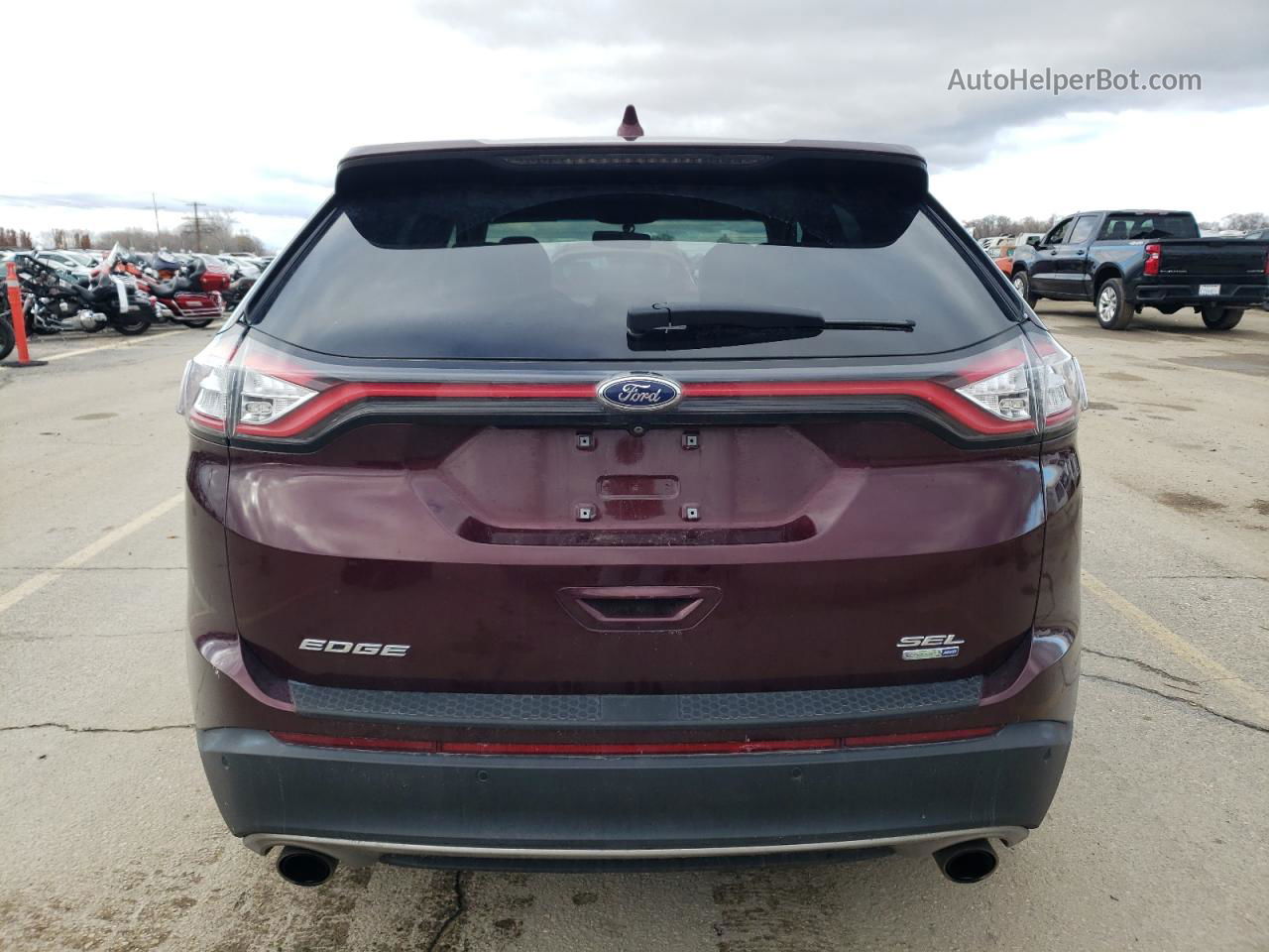 2017 Ford Edge Sel Burgundy vin: 2FMPK4J94HBB11539