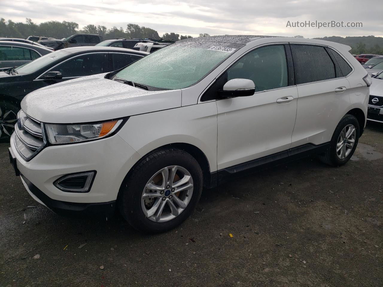 2017 Ford Edge Sel White vin: 2FMPK4J94HBB46386