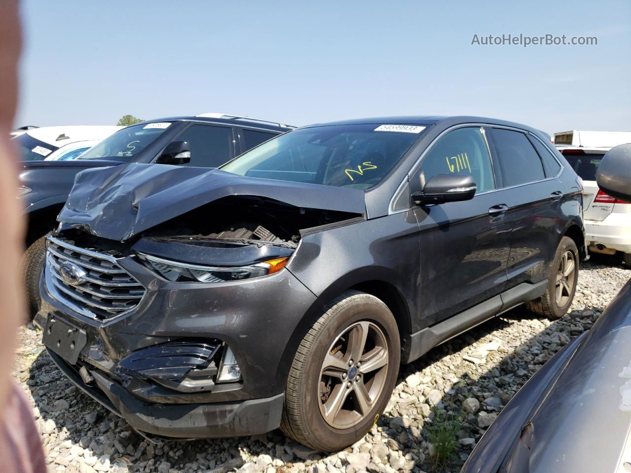 2019 Ford Edge Sel Серый vin: 2FMPK4J94KBB84904