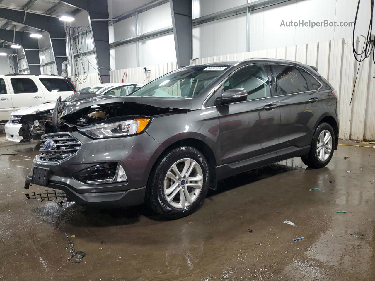 2019 Ford Edge Sel Gray vin: 2FMPK4J94KBC06612