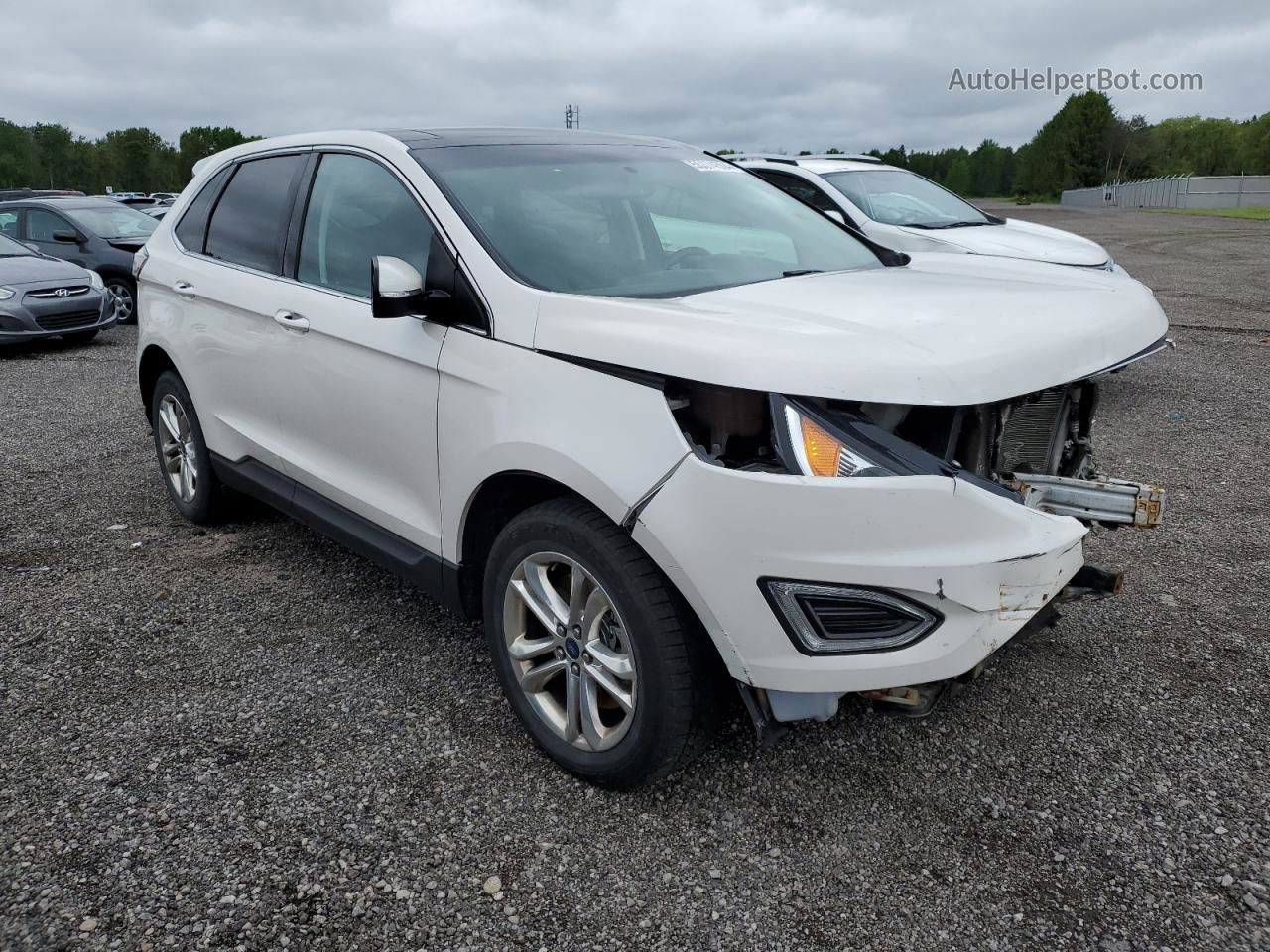 2017 Ford Edge Sel Белый vin: 2FMPK4J95HBB17706