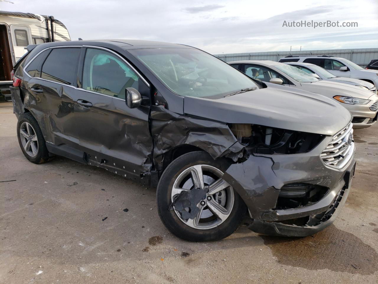 2019 Ford Edge Sel Gray vin: 2FMPK4J95KBB77573