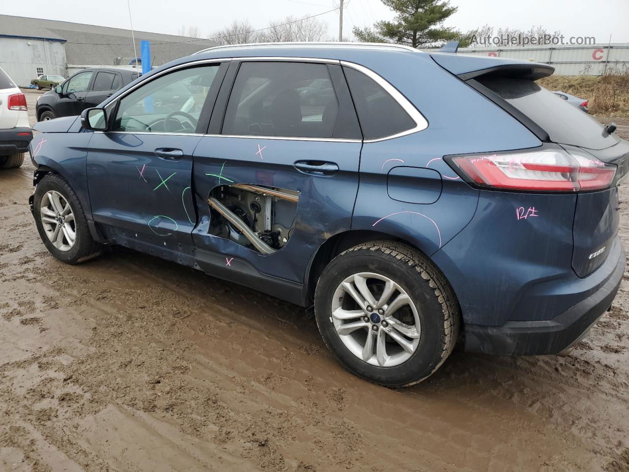 2019 Ford Edge Sel Синий vin: 2FMPK4J95KBC34922