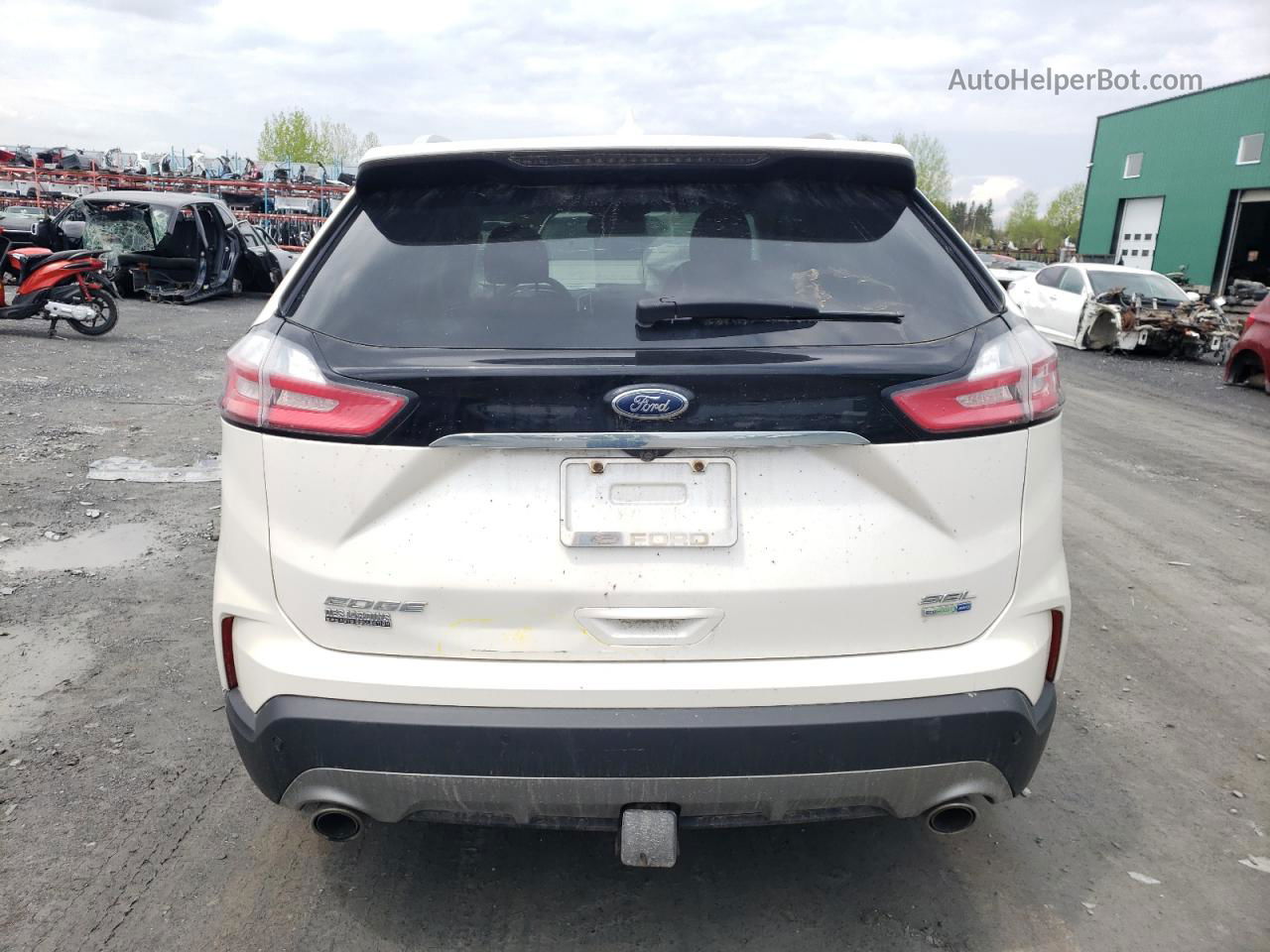 2019 Ford Edge Sel White vin: 2FMPK4J95KBC39716