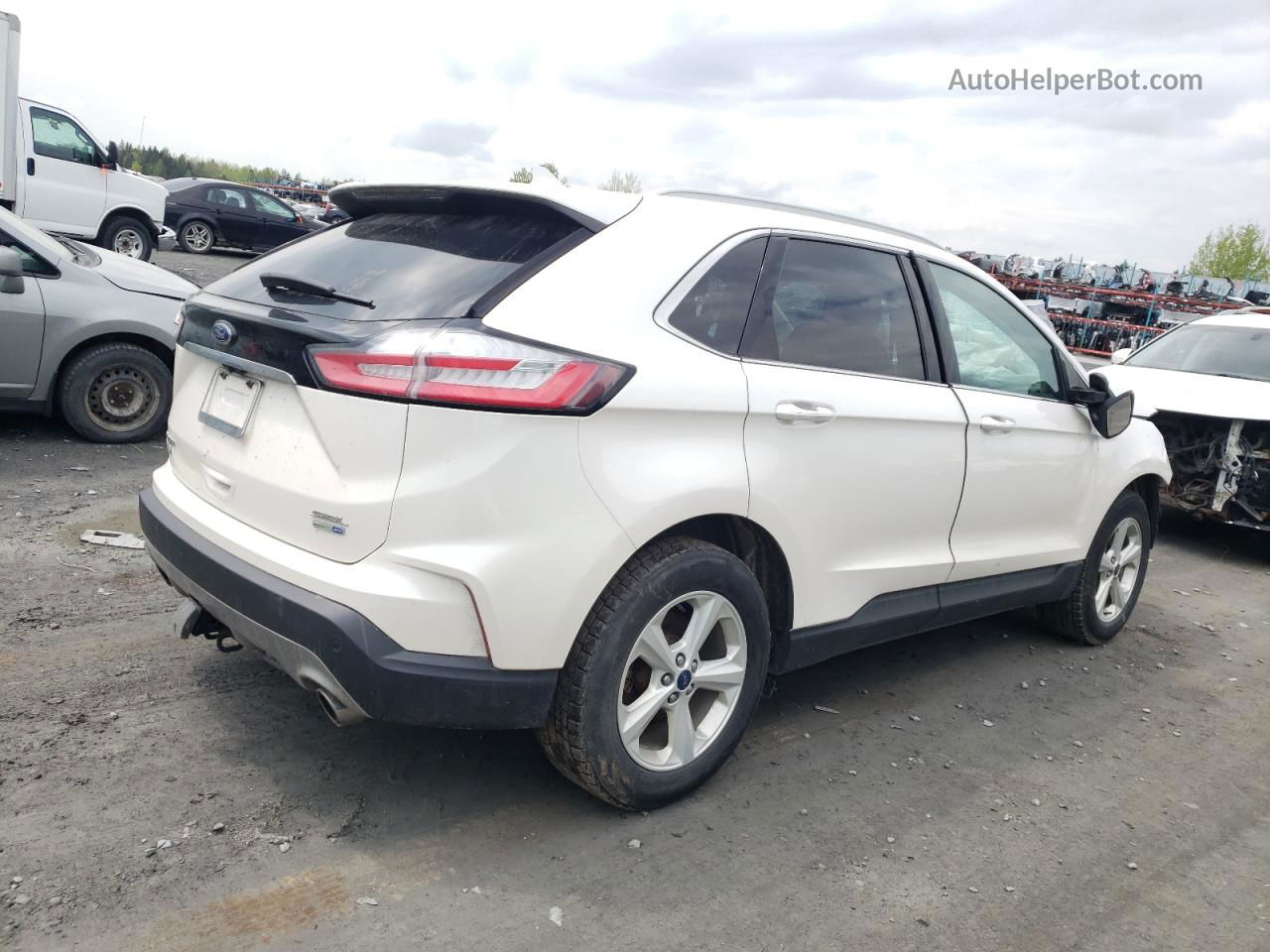 2019 Ford Edge Sel White vin: 2FMPK4J95KBC39716