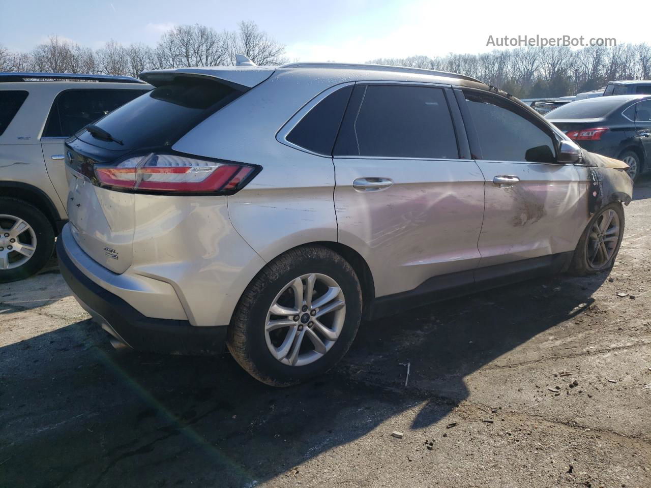 2019 Ford Edge Sel Silver vin: 2FMPK4J95KBC60288