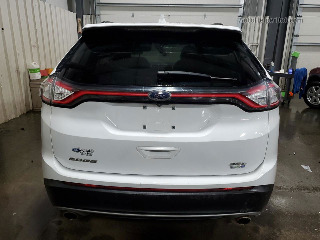 2016 Ford Edge Sel White vin: 2FMPK4J96GBB66850