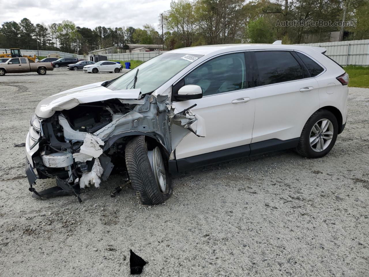 2017 Ford Edge Sel White vin: 2FMPK4J96HBB55106